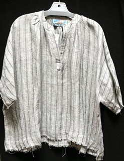 TIENDA HOCH84 COTTON LINEN PEASANT BLOUSE